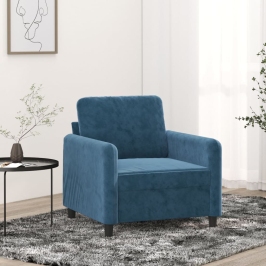 Sillón de terciopelo azul 60 cm