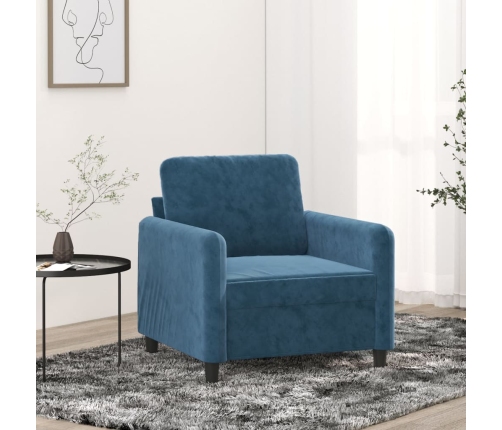 Sillón de terciopelo azul 60 cm