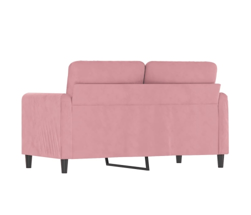 Sofá de 2 plazas terciopelo rosa 120 cm