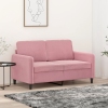 Sofá de 2 plazas terciopelo rosa 120 cm