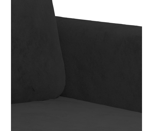 Sofá de 2 plazas terciopelo negro 120 cm