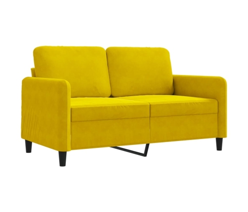 Sofá de 2 plazas terciopelo amarillo 120 cm