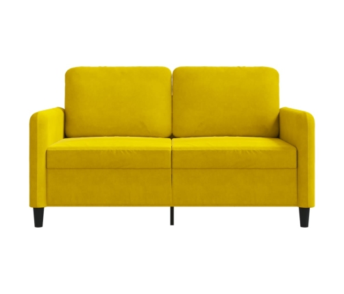 Sofá de 2 plazas terciopelo amarillo 120 cm