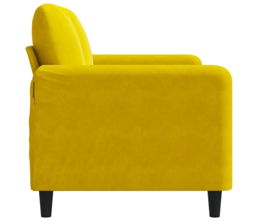 Sofá de 2 plazas terciopelo amarillo 120 cm