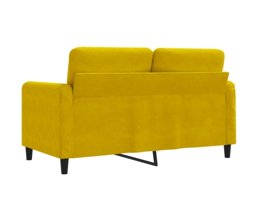 Sofá de 2 plazas terciopelo amarillo 120 cm