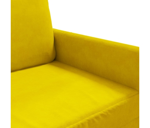 Sofá de 2 plazas terciopelo amarillo 120 cm