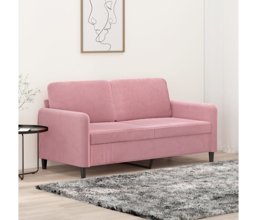 Sofá de 2 plazas terciopelo rosa 140 cm