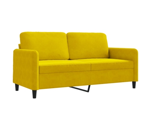 Sofá de 2 plazas terciopelo amarillo 140 cm