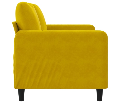 Sofá de 2 plazas terciopelo amarillo 140 cm