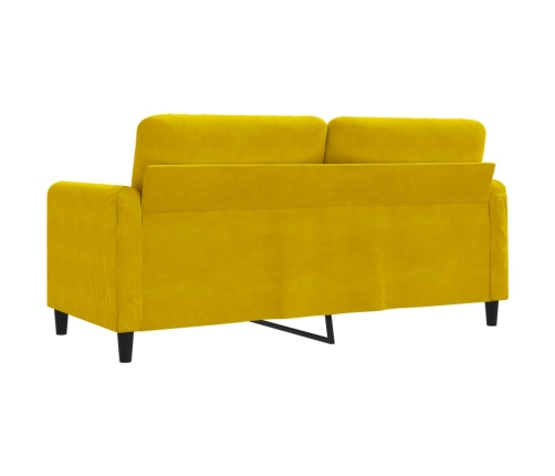 Sofá de 2 plazas terciopelo amarillo 140 cm