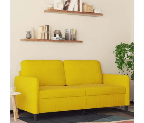 Sofá de 2 plazas terciopelo amarillo 140 cm