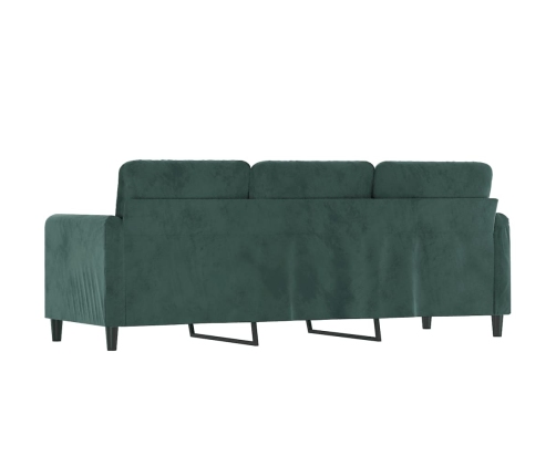 Sofá de 3 plazas terciopelo verde oscuro 180 cm