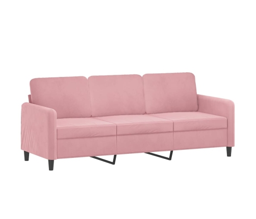 Sofá de 3 plazas terciopelo rosa 180 cm