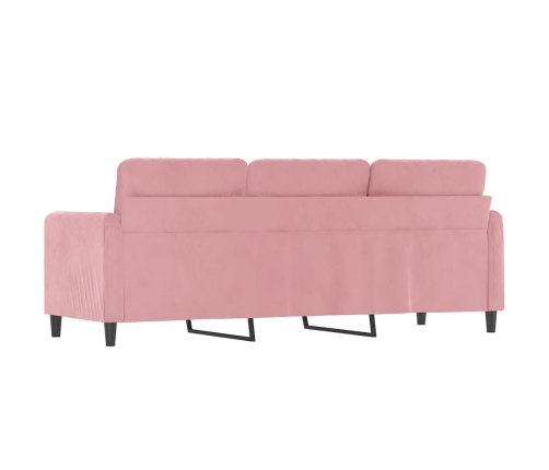 Sofá de 3 plazas terciopelo rosa 180 cm