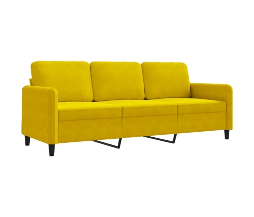 Sofá de 3 plazas terciopelo amarillo 180 cm