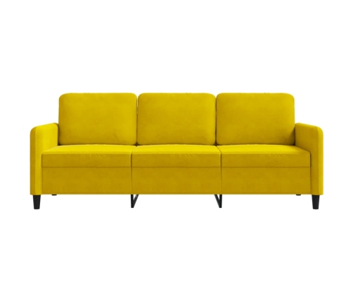 Sofá de 3 plazas terciopelo amarillo 180 cm