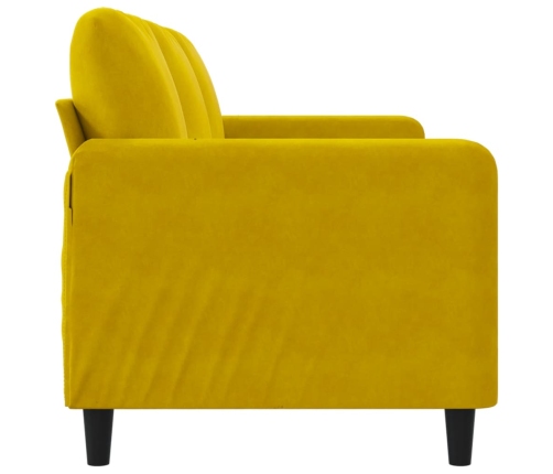 Sofá de 3 plazas terciopelo amarillo 180 cm