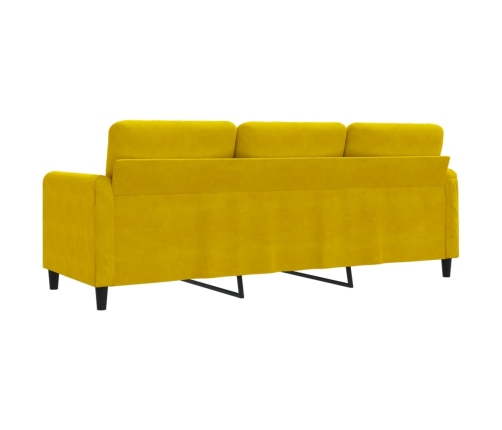 Sofá de 3 plazas terciopelo amarillo 180 cm