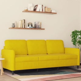 Sofá de 3 plazas terciopelo amarillo 180 cm