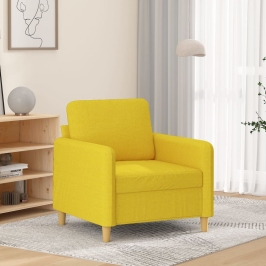 Sillón de tela amarillo claro 60 cm