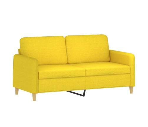 Sofá de 2 plazas de tela amarillo claro 140 cm