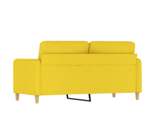 Sofá de 2 plazas de tela amarillo claro 140 cm