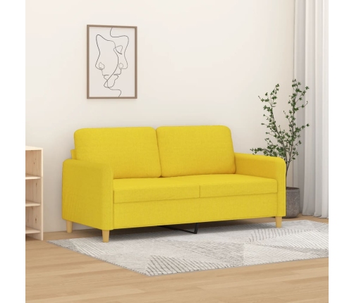 Sofá de 2 plazas de tela amarillo claro 140 cm