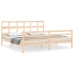 Estructura de cama con cabecero madera maciza 200x200 cm