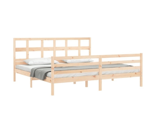 Estructura de cama con cabecero madera maciza 200x200 cm