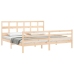 Estructura de cama con cabecero madera maciza 200x200 cm