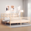 Estructura de cama con cabecero madera maciza 200x200 cm