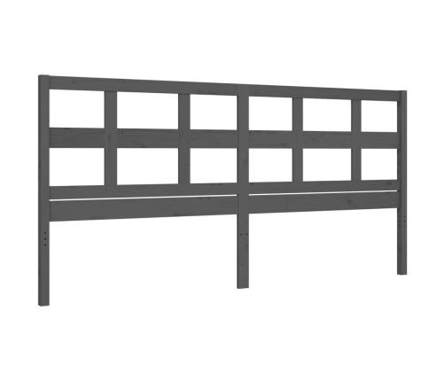 Estructura de cama con cabecero madera maciza gris 200x200 cm