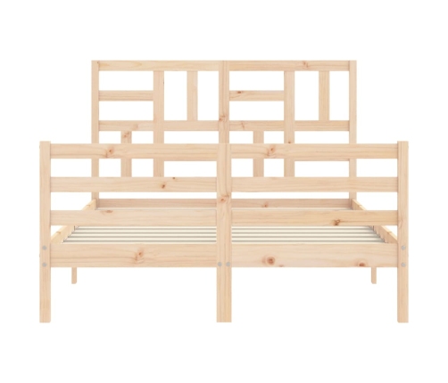 Estructura de cama con cabecero madera maciza 140x190 cm