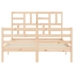 Estructura de cama con cabecero madera maciza 140x190 cm