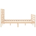 Estructura de cama con cabecero madera maciza 140x190 cm