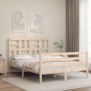 Estructura de cama con cabecero madera maciza 140x190 cm