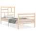 Estructura de cama con cabecero madera maciza 90x200 cm