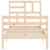 Estructura de cama con cabecero madera maciza 90x200 cm