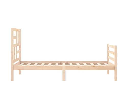 Estructura de cama con cabecero madera maciza 90x200 cm