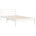 Estructura de cama con cabecero madera maciza blanco 90x200 cm