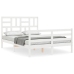 Estructura de cama con cabecero madera maciza blanco 120x200 cm