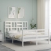 Estructura de cama con cabecero madera maciza blanco 120x200 cm