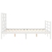 Estructura de cama con cabecero madera maciza blanco 120x200 cm