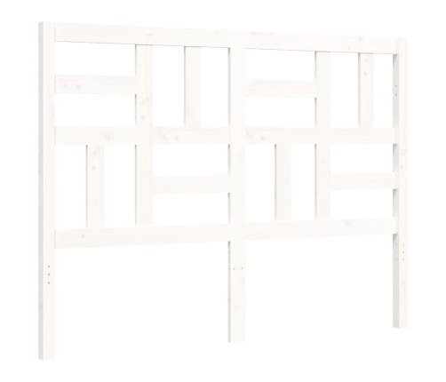 Estructura de cama con cabecero madera maciza blanco 120x200 cm