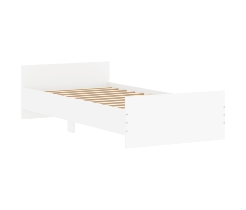 Estructura de cama madera de ingeniería blanca 90x200 cm