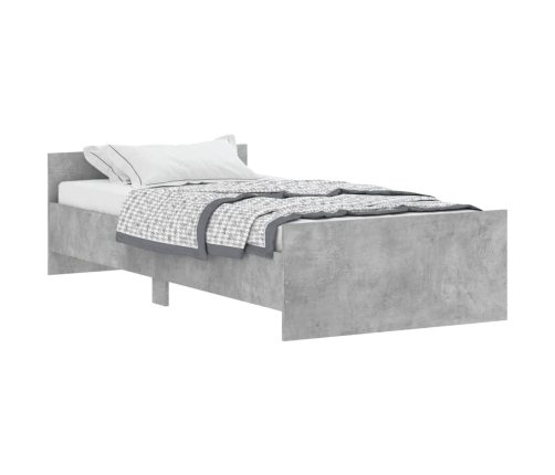 Estructura de cama madera de ingeniería gris hormigón 90x200cm
