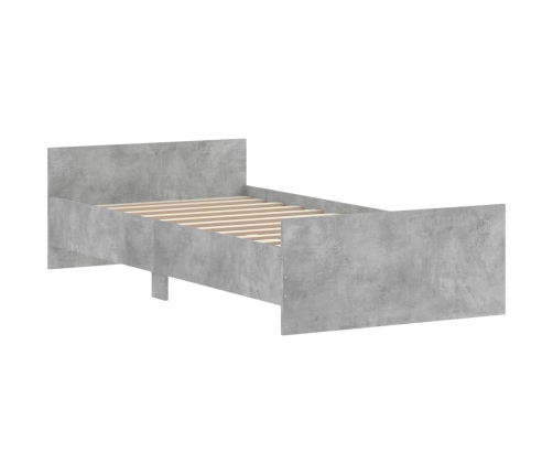 Estructura de cama madera de ingeniería gris hormigón 90x200cm