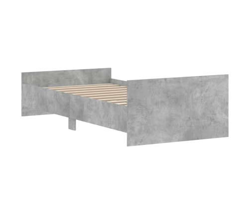 Estructura de cama madera de ingeniería gris hormigón 90x200cm