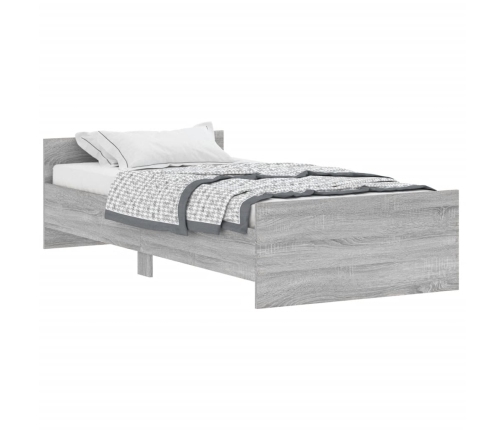 Estructura de cama madera de ingeniería gris Sonoma 90x200 cm