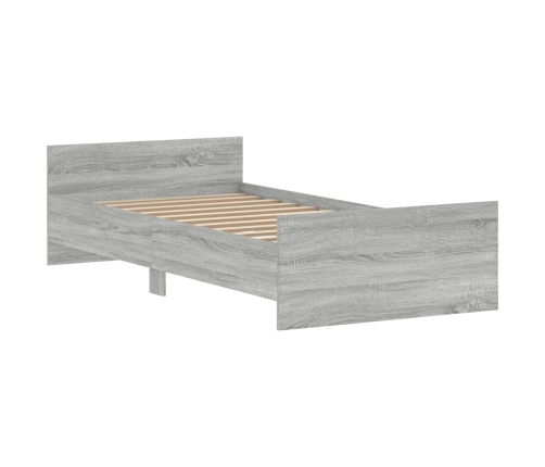 Estructura de cama madera de ingeniería gris Sonoma 90x200 cm